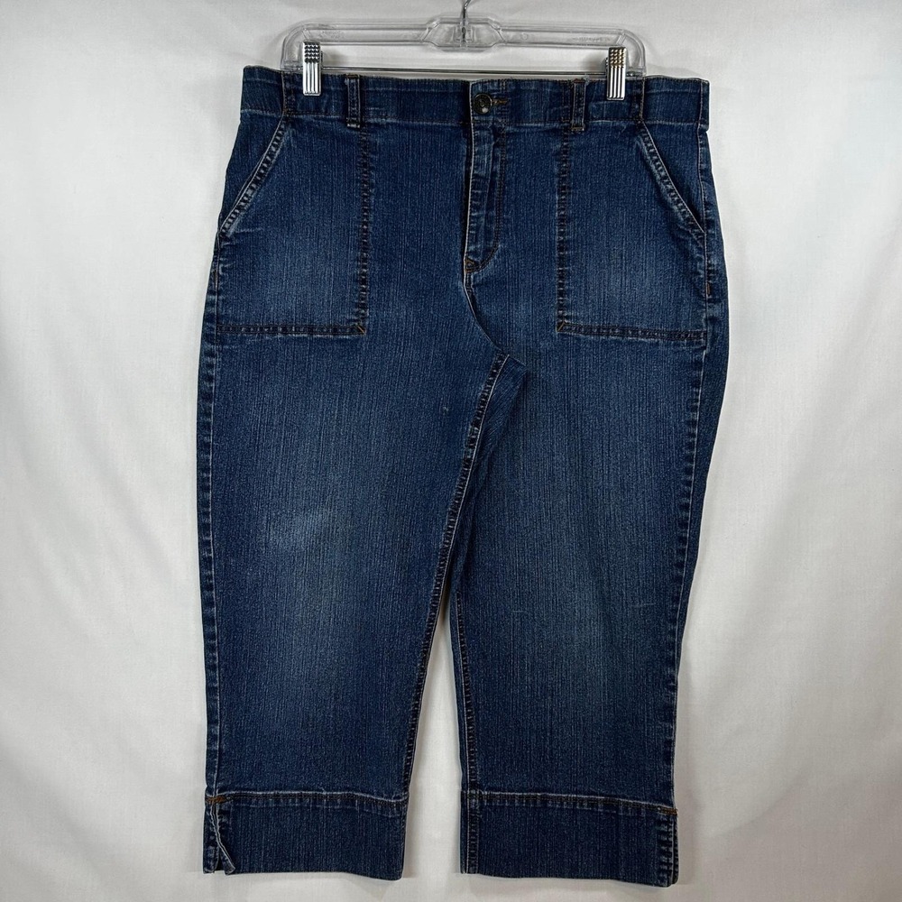 Vintage Y2K Gloria Vanderbilt Blue Denim Crop Pants Size 14